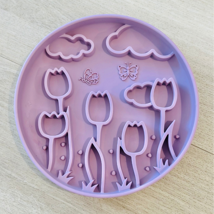 Pet Tulip Flower Slow Feeder – Purple