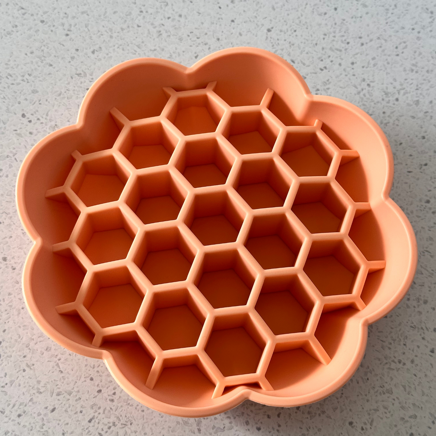 Peach Sun Flower Silicone Enrichment Slow Feeder Bowl