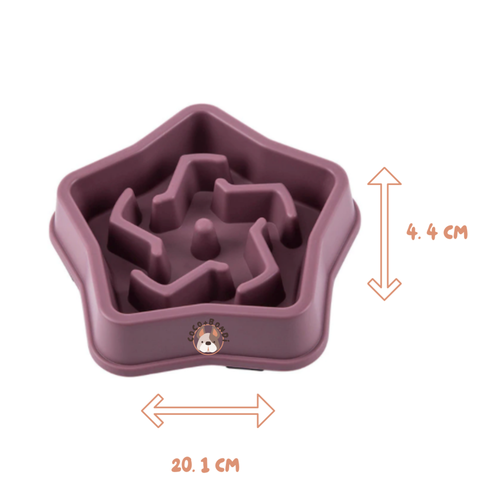 Dog Slow Feeder Bowl: Purple Star