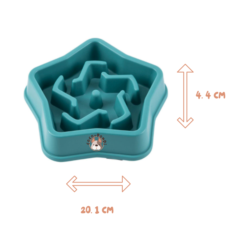 Dog Slow Feeder Bowl: Green Star