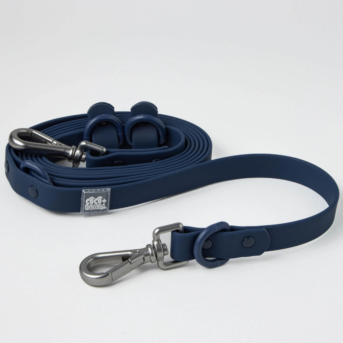 Navy Blue No-Pull Dog Harness & Waterproof Hands-Free Leash Set