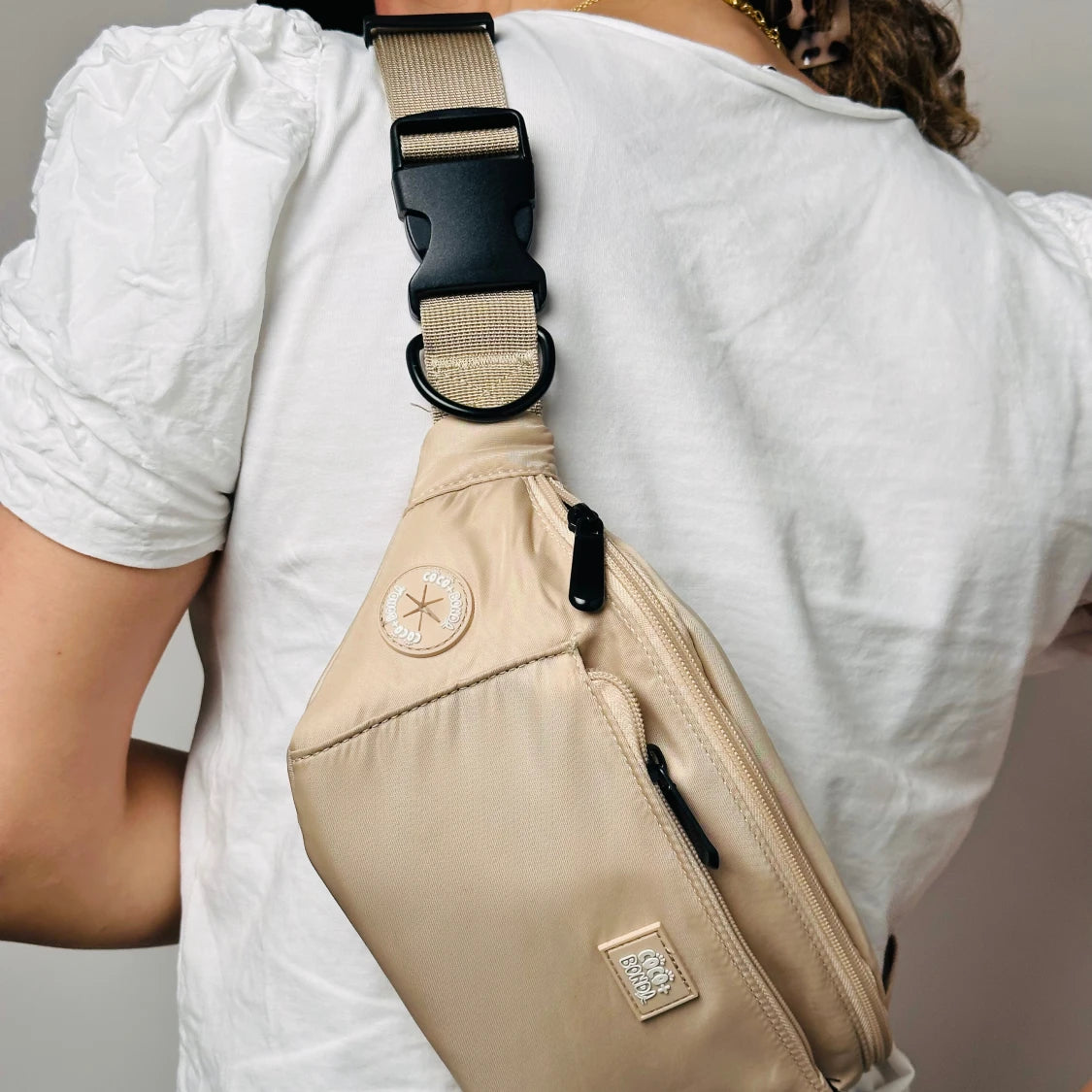 Cream Waterproof Dog Walking Bumbag – Treat & Poop Bag Holder