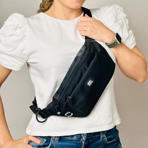 Black Waterproof Dog Walking Bumbag – Treat & Poop Bag Holder