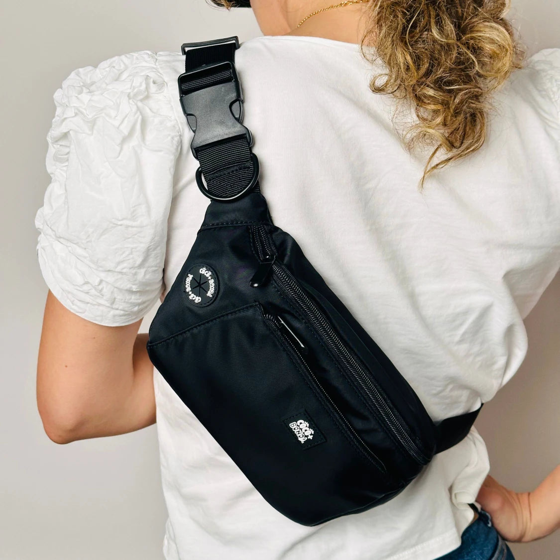 Black Waterproof Dog Walking Bumbag – Treat & Poop Bag Holder