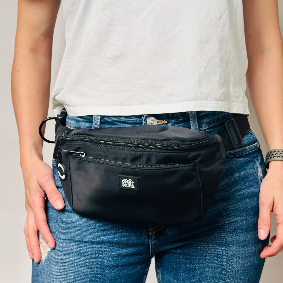 Black Waterproof Dog Walking Bumbag – Treat & Poop Bag Holder