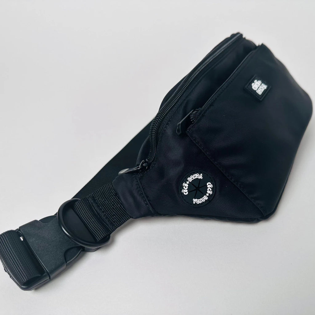 Black Waterproof Dog Walking Bumbag – Treat & Poop Bag Holder