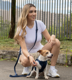 Navy Blue Waterproof Hands-Free Dog Leash – Adjustable & Durable