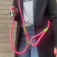 Hands-Free Nylon Rope Dog Leash in Pink