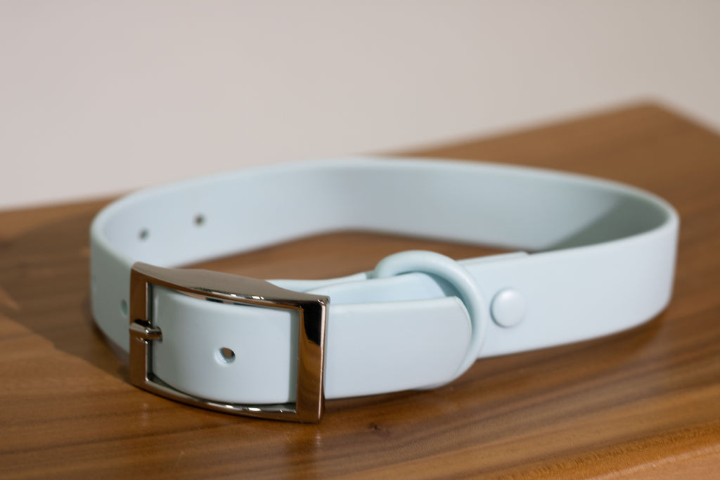 Sky Blue Waterproof Dog Collar – Lightweight, Adjustable & Easy to Clean
