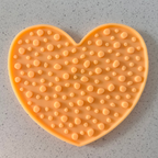 Blush Orange Heart Enrichment Lick Mat