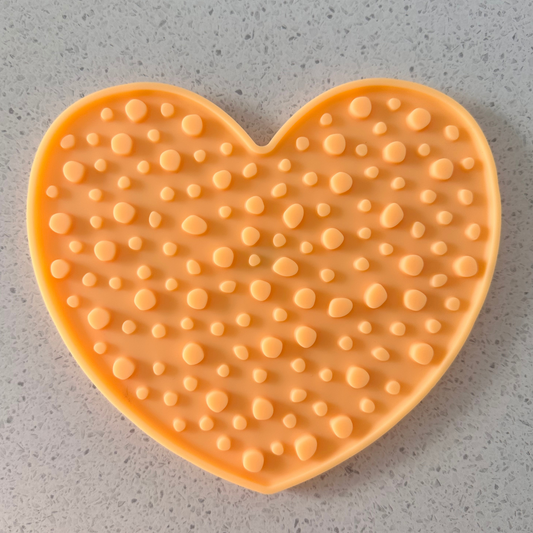 Blush Orange Heart Enrichment Lick Mat