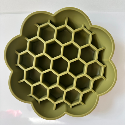 Green Sunflower Silicone Enrichment Slow Feeder Bowl